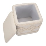 thumbnail of Pouff contenitore quadrato in tessuto beige cm 40x40x40