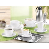 thumbnail of 6 x Espresso-Tasse - Inhalt 0,10 ltr - mit Untertasse - Form BISTRO - UNI WEISS - Henkelform rund, Höhe 5,8 cm