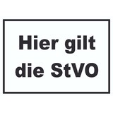 thumbnail of Hier gilt die StVO Schild Strassenverkehrsordnung A4 (210x297mm)