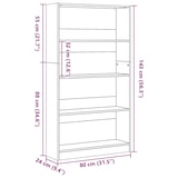 thumbnail of vidaXL Bücherregal Sonoma-Eiche 80x24x143 cm Holzwerkstoff