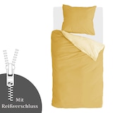 thumbnail of Bettwäsche-Set (135x200cm) Side Way Ocher-Yellow/White