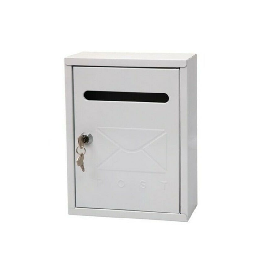 Buzon exterior blanco de metal para paqueteria correo de pared KMT