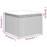 thumbnail of vidaXL Gartenhocker mit Kissen, Gartenstuhl mit abnehmbarem waschbarem Bezug, Hocker mit Stahlrahmen, Sitzhocker Terrassenhocker, Braun Poly Rattan