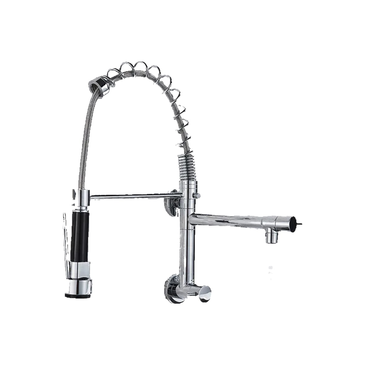 Björn |Gastronomy torneira de água fria de furo único de parede cromada| cozinha profissional em aço inoxidável para dois duches| lavatório duplo