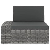 thumbnail of 11-tlg. Garten-Lounge-Set mit Kissen Grau Poly Rattan