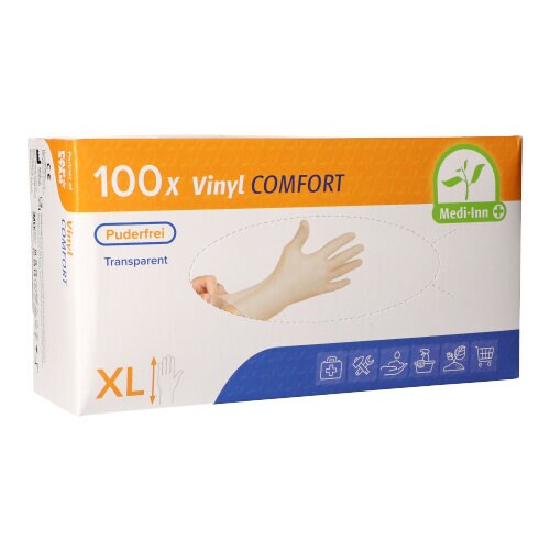 Medi-Inn® Classic 100 "Medi-Inn® Classic" Handschuhe, Vinyl puderfrei "Comfort" Größe XL