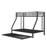thumbnail of Merax Etagenbett für Erwachsene, Metallbett Hochbett mit ausziehbarem Bett 90x200cm/140x200cm/90x190cm, schwarz
