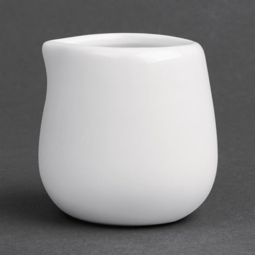 Lot de 12 pots à lait, crème 43 ml en porcelaine blanche