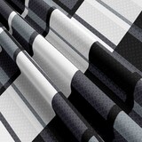 thumbnail of Winterbettwäsche 155x220 Fleece Gestreift Schwarz Grau Ornamente Set mit Reißverschluss