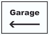 thumbnail of Garage Schild mit Text und Richtungspfeil links Auto Stellplatz waagerecht A4 (210x297mm)