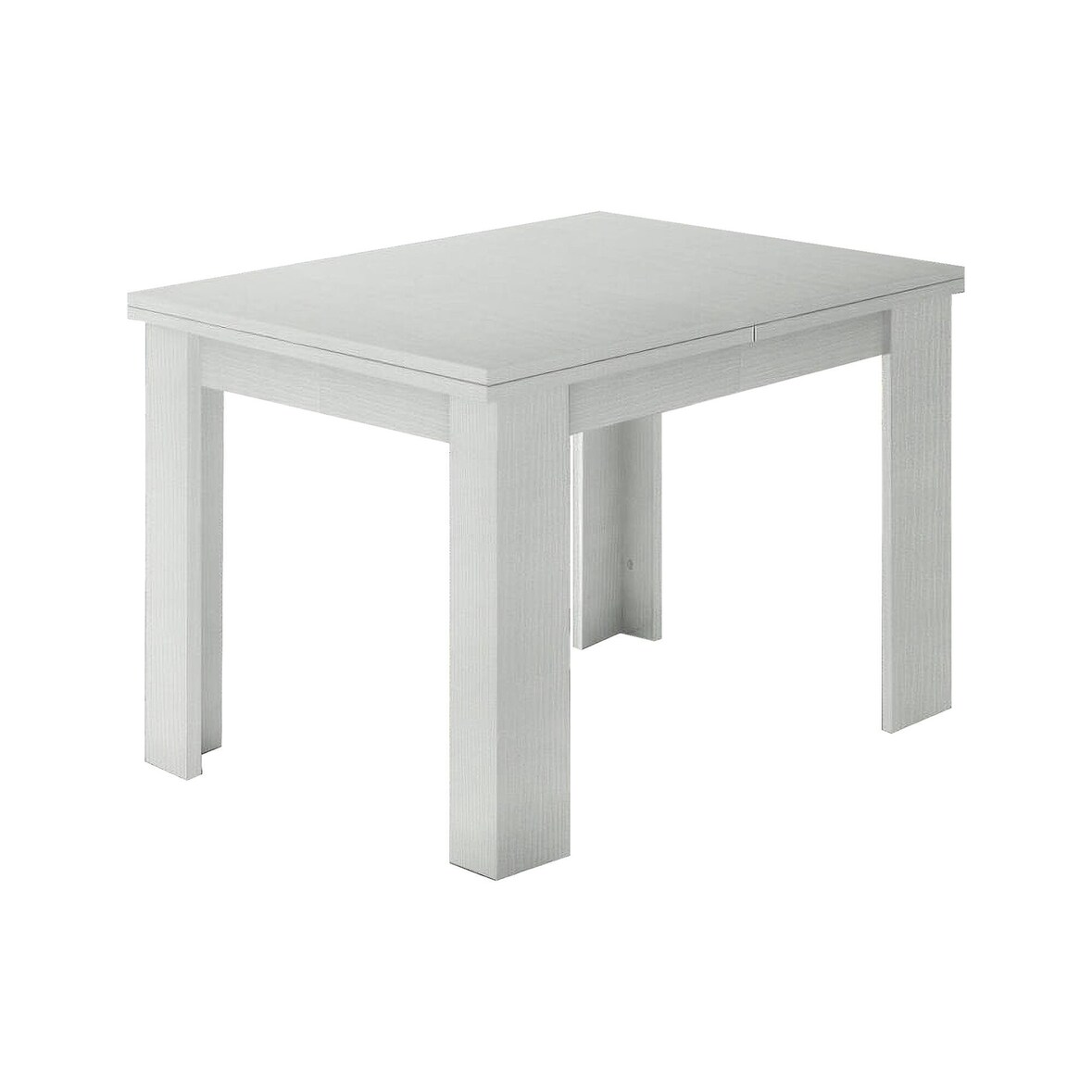 Dmora Ausziehbarer Esstisch Otto, Hilfsküchenkonsole, ausziehbarer Tisch, 100 % Made in Italy, cm 90x90h75, Lärche glänzend weiß