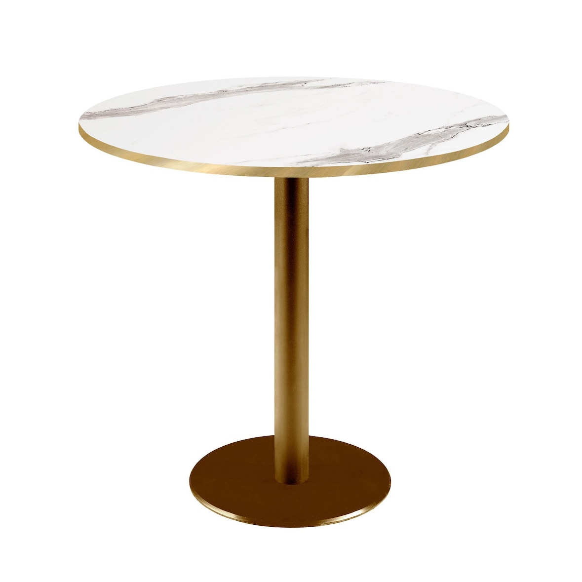 Restootab - Table Ø70cm Rome bistrot marbre blanc