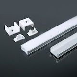 thumbnail of 2m Aluprofile Alu Schiene Leiste Profil LED Kanal Deckenanbringung für LED Strip Profil mit Milchglas Abdeckung