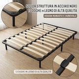 thumbnail of Rete Letto Matrimoniale 13 Doghe Acciaio Nero Ortopedica Kit 160x190cm