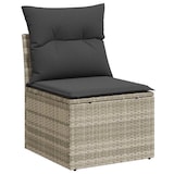 thumbnail of vidaXL 9-tlg. Garten-Sofagarnitur mit Kissen Hellgrau Poly Rattan