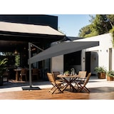 thumbnail of METRO Professional Guarda-sol suspenso quadrado com franja, alumínio / poliéster, 3 x 3 m, abertura por manivela, rotação de 360°, cinza