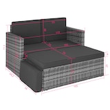 thumbnail of tectake Canapé de jardin CORFOU modulable - marron naturel - 403688