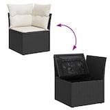 thumbnail of vidaXL Garten-Sofa-Set mit Kissen mit Speicher 7 pcs Schwarz und Creme
