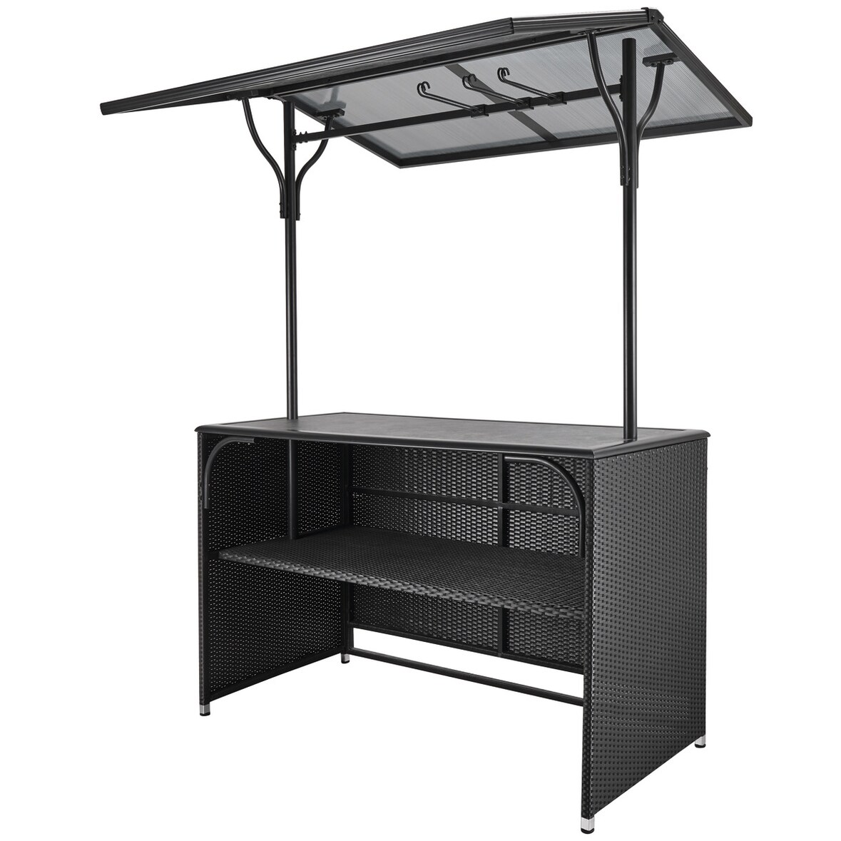 Professional Tavolo alto BARBADOS, alluminio/rattan PE/vetro
