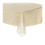 thumbnail of Nappe de Fêtes Imprimée Art Déco Blanc et Doré 140 x 360 cm