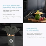 thumbnail of Intirilife 12-teiliges Küchenutensilien Set Silikon in Schwarz - 12.5 x 32.5 cm Kochbesteck Zange Schneebesen Pfannenwender Pinsel Schöpfkelle