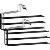 thumbnail of Perchas de Metal para Pantalones - Pack 6 Unidades - Perchas Color Negro - con 3 Niveles para Colgar
