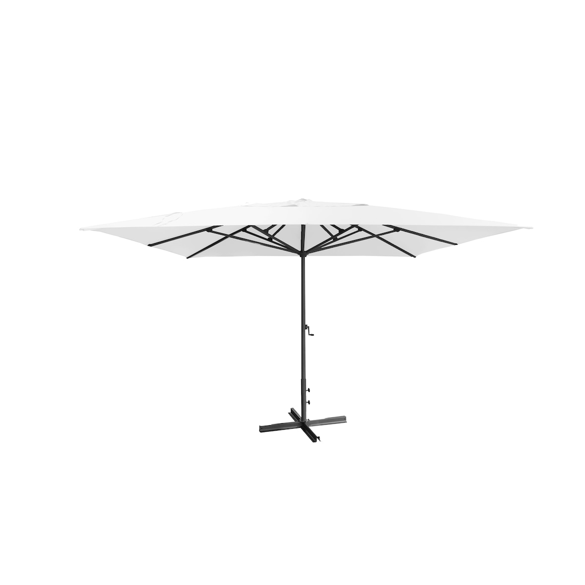 METRO PROFESSIONAL Sombrilla cuadrada, aluminio, 4 x 4 m, repelente al agua, blanco/gris