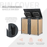 thumbnail of ML-Design Mülltonnenbox 4er 4 Tonnen 240L 264x80x116,3cm Anthrazit-Holzoptik, Stahl wetterfest/abschließbar Mülltonnenverkleidung Klappdeckel/4 Türen,