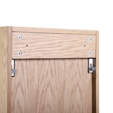 thumbnail of Meuble double vasque 140cm chêne STUDIO suspendu + miroir rond + colonne