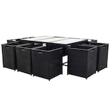 thumbnail of vidaXL 11-tlg. Garten-Essgruppe mit Auflagen Poly Rattan Schwarz