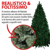 thumbnail of Albero Di Natale 240 Cm Con Sacca 1516 Rami Foltissimo Rami A Gancio Base A Croce In Metallo Doppia Foglia Colorata In PVC (240 Cm, 1516 Rami)