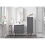 thumbnail of Badezimmermöbel-Set Spiegelschrank Waschtisch Badschrank grau mit Füßen V-90.59F-01