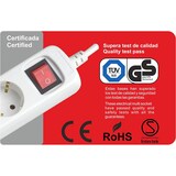 thumbnail of Regleta Enchufe con 3 Tomas con Interruptor, Blanco, 3 Enchufes, Cable de 1,5 Metros, Protección Infantil, Toma Tierra, con protección sobretensiones