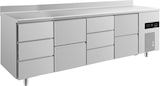 thumbnail of Gastro Kühltisch je 2 Schubladen mittig&rechts je 3 Schubladen links&mittig Umluftkühlung  Aufkantung,2330x700x850mm -2/+8°C  632l