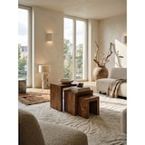 thumbnail of Satztisch Set: 3-teilig, Massivholz, platzsparend, handgefertigt, 45x50x30 cm, 37,5x37,5x28 cm, 30x25x25 cm. Braun | Kadima Design