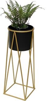 thumbnail of DanDiBo Blumenhocker mit Topf Metall Gold Schwarz L 70 cm Blumenständer 96046 Blumensäule Modern Pflanzenständer Pflanzenhocker