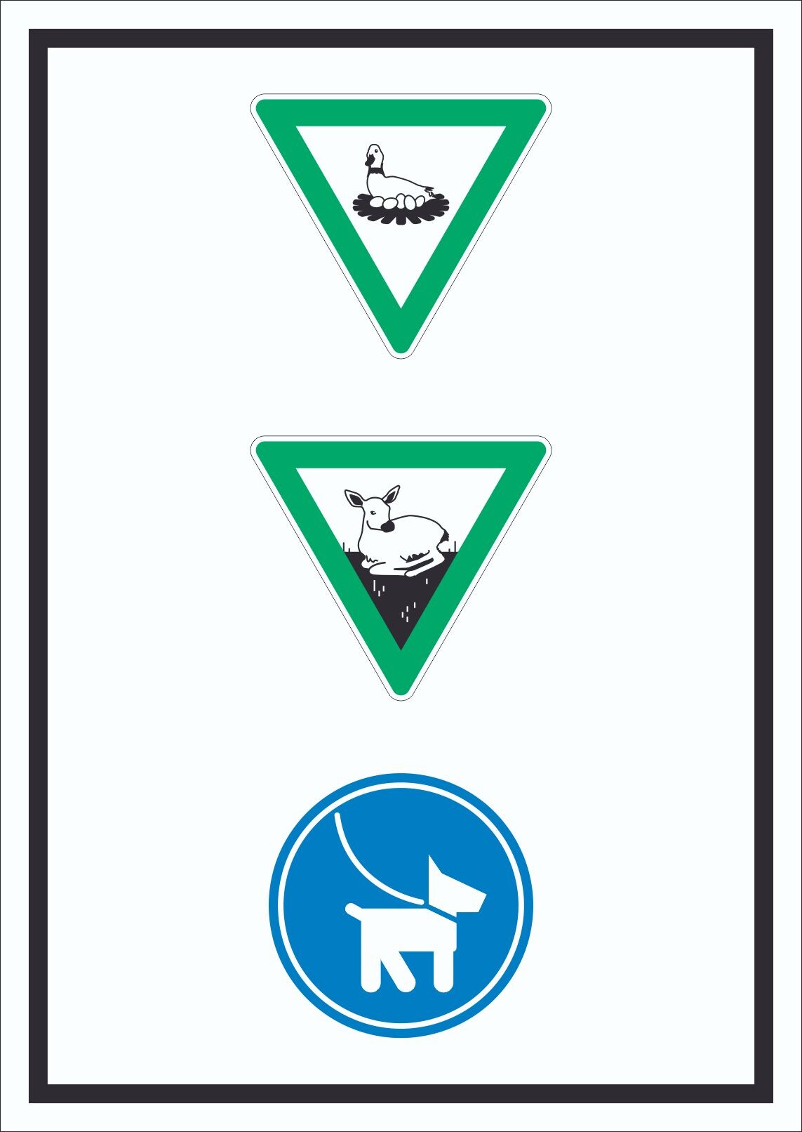 Brut- und Setzzeit Hund anleinen hochkant Symbol Schild A0 (841x1189mm)