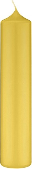 Altarkerzen, Kaminkerzen Mustard Senf 250 x Ø 50 mm, 4 Stück, Kerzen mit Dornbohrung in RAL Kerzengüte Qualität
