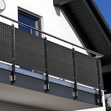 thumbnail of NYVI Polyrattan Balkon Sichtschutz Privafence - Balkonbespannung mit Metallösen - UV-fest, Wetterfest, Blickdicht 500x90 cm Anthrazit