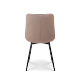 thumbnail of KOSMI - Lot de 2 chaises beiges style scandinave avec assise en tissu rembourré et pieds en métal noir