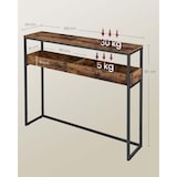 thumbnail of Helloshop26 - Mesa de entrada mesa de apoio mesa lateral estreita de 2 níveis com compartimentos semiabertos 24 x 100 x 80 cm para 12_0007998