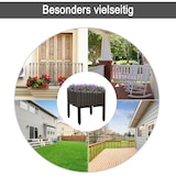thumbnail of Hochbeet Pflanzkasten 40x40x44 cm Rattan Optik Braun aus Kunststoff mit Abflusslöchern UV geschützt wetterfest stapelbar für Garten Balkon
