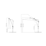 thumbnail of Tarrington House Ombrellone rotondo a semaforo Helena, acciaio, Ø 3 x 2.52 m, con manovella, idrorepellente, antracite