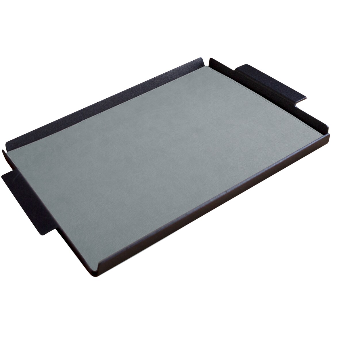 Stil Casa, Set mit 6 Serviertabletts, schwarz lackiertes Aluminium, Deckel aus Polyurethanschaum, 45x65xh. 0,2 cm, Farbe hellblau (ice).