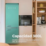 thumbnail of EVVO Frigorífico combi F55 Retro Verde Aquamarina, refrigerador 216 litros, congelador 84 litros, diseño vintage