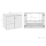 thumbnail of Waschtisch Bad-Unterschrank Eiche Dekor stehend oder Wandmontage V-90.59-03WU