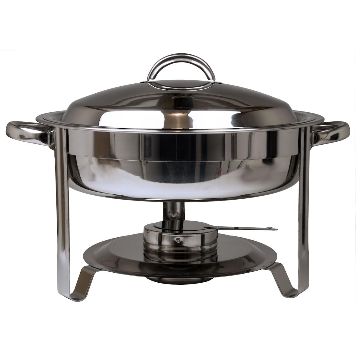 AcMax Edelstahl Speisenwärmer Runder Warmhaltebehälter Chafing Dish 3,5 Liter