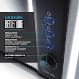 thumbnail of Arendo Toaster für 4 Scheiben, 1500W, Langschlitz, Wärmeisoliert, Brötchenaufsatz, Display, silber/schwarz