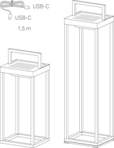 thumbnail of Zafferano - Home Solar 2 LED Laterne, 37,3cm - 2W Wand- und Tischleuchte mit Akku und Dämmerungssensor - Schwarz