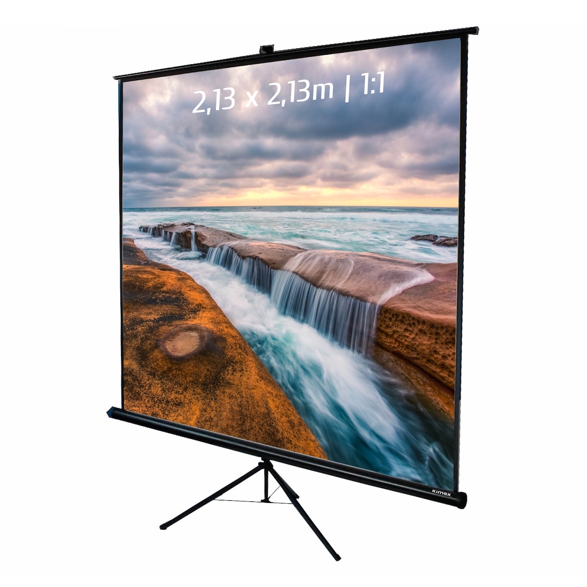 KIMEX - Stativ-Leinwand 2,13 x 2,13m - Format 1:1